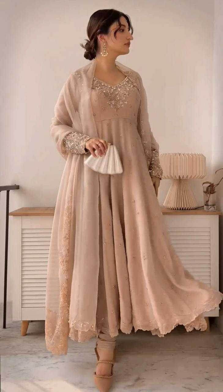 Georgette Embroidery Georgette Gown - MYLUXURY LANE ENTERPRISE